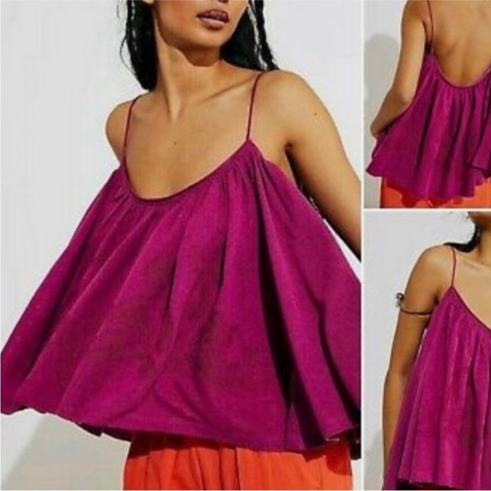 Sz L Free People On The Clouds Swing Tank In Azalea pink